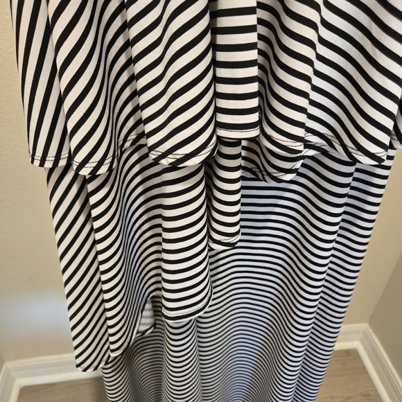 NWOT Lane Bryant Black And White Striped Tiered Midi Dress Size 18/20 - Picture 6 of 11